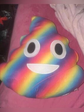 Rainbow Poop Emoji Plush Pillow - Kids Stuffed Animal